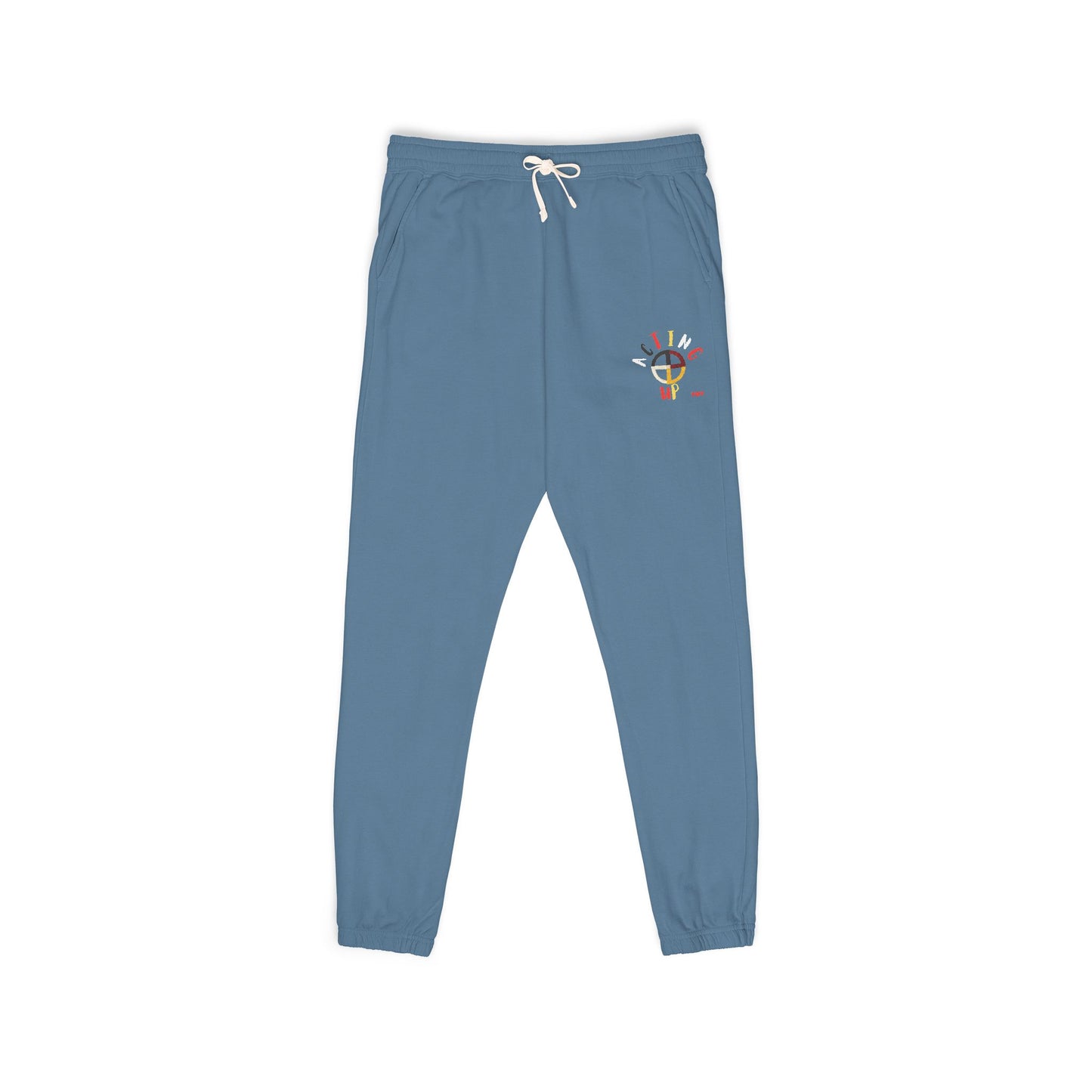 Embroidered "Acting Up" - Garment-Dyed Fleece Sweatpants