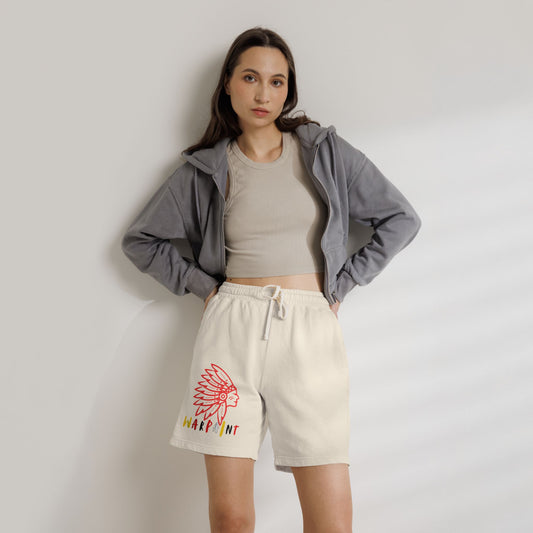 'WarPaint' Graphic Lightweight Fleece Sweat Shorts