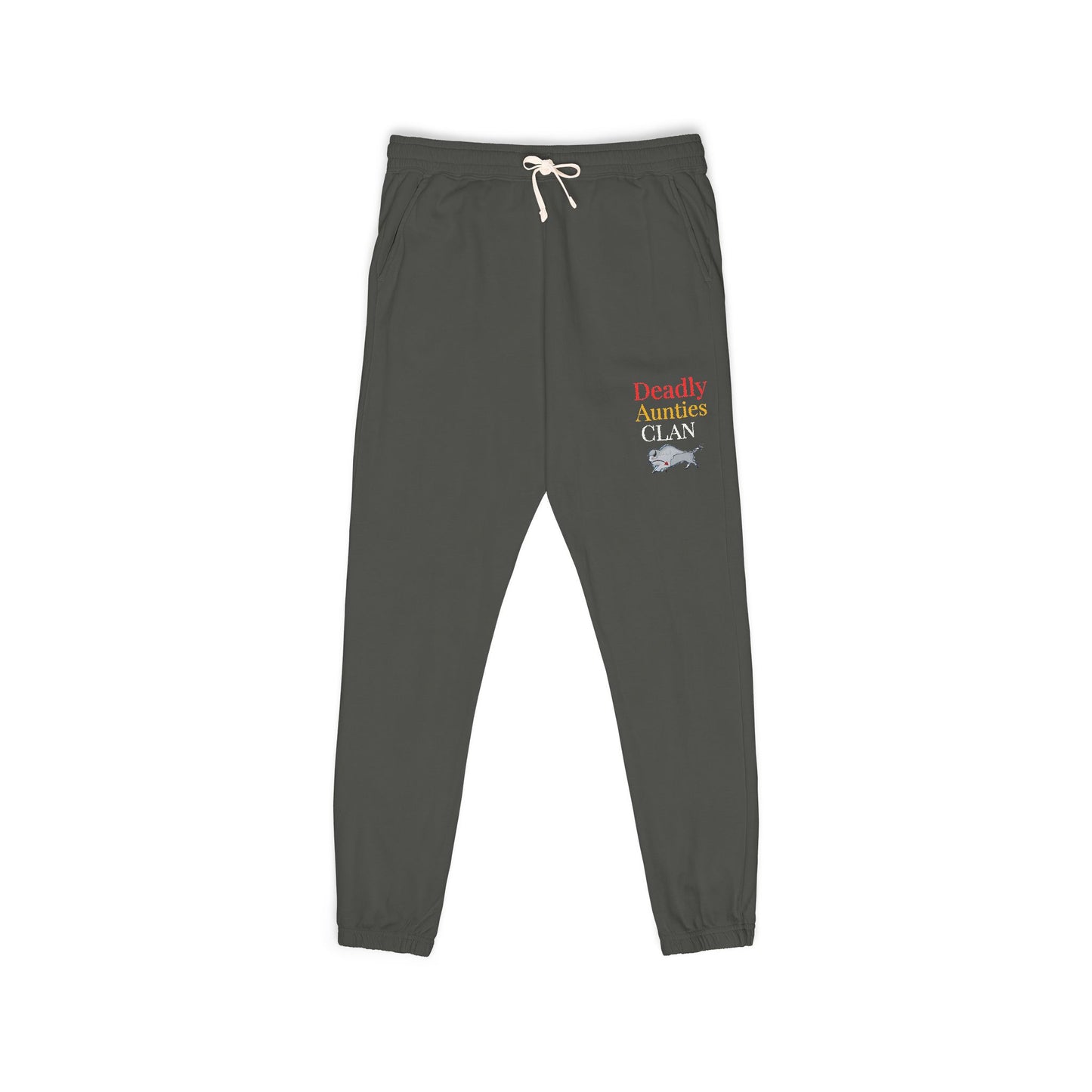 Deadly Aunties Clan - Unisex Fleece Sweatpants — "Trouble & Adventure" Graphic Joggers