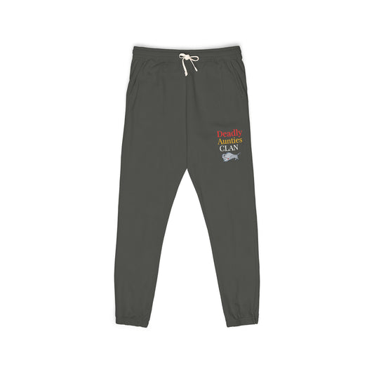 Deadly Aunties Clan - Unisex Fleece Sweatpants — "Trouble & Adventure" Graphic Joggers
