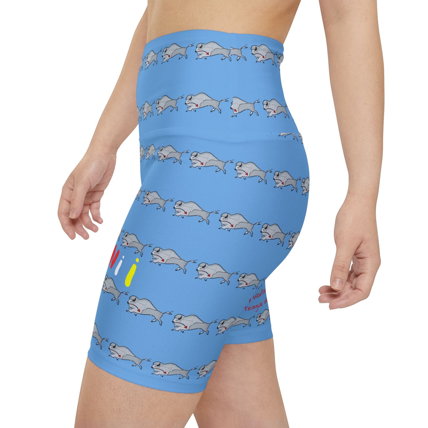 406WholeSale - Wear Your Iinii (Buffalo in Blackfoot Language) Workout Shorts for Women by Teague WestWolf GoodVoice