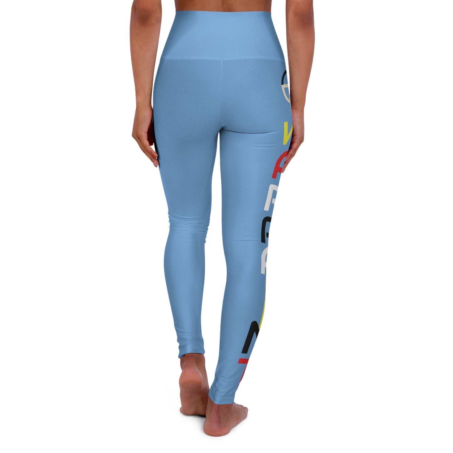 Wear Your WarPaint WithOut Off Leg Symbols - High Waisted Yoga Leggings (AOP)