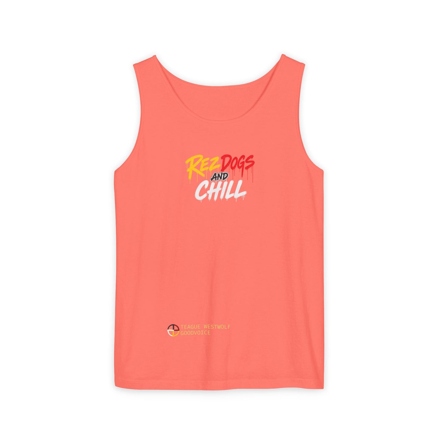 Tank Top — "Red Dogs and Chill" Retro Beach Vibe Sleeveless Tee