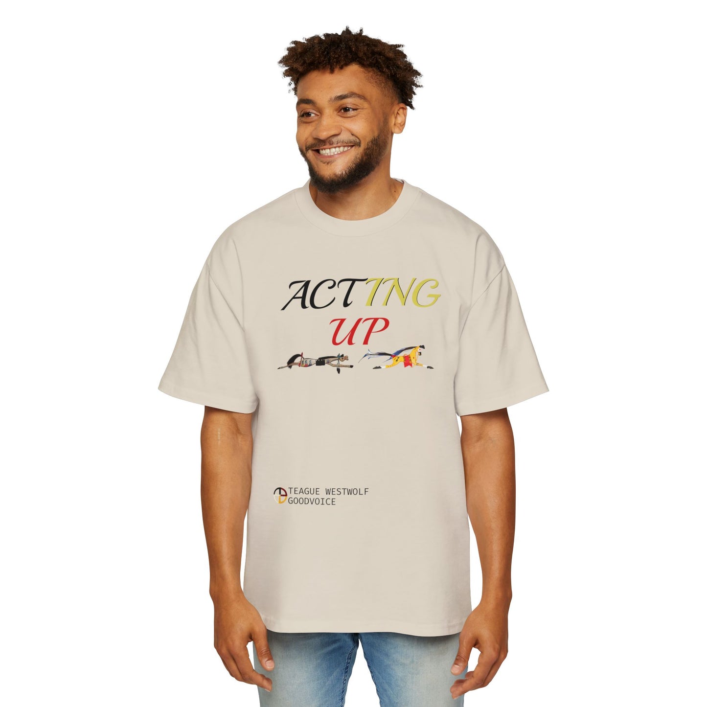 406Wholesale 5080 OVERSIZED - MSRP: $40 - Acting Up Medicine Wheel - Men's Oversized Graphic Tee