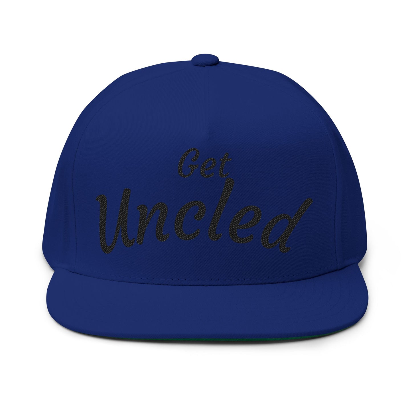 Flat Bill Cap — "Get Uncled" Embroidered Snapback Hat