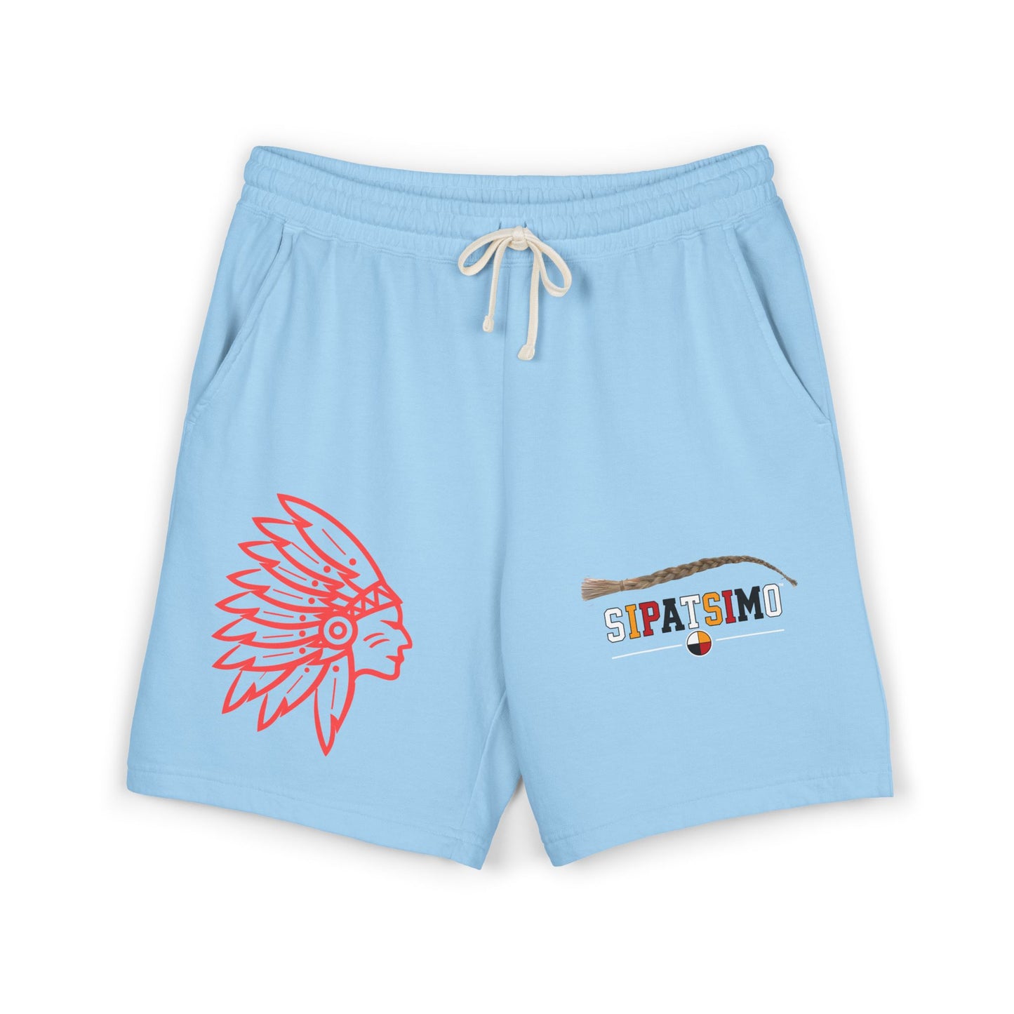 Retro 'SIPATSIMO' Graphic Lightweight Fleece Sweat Shorts