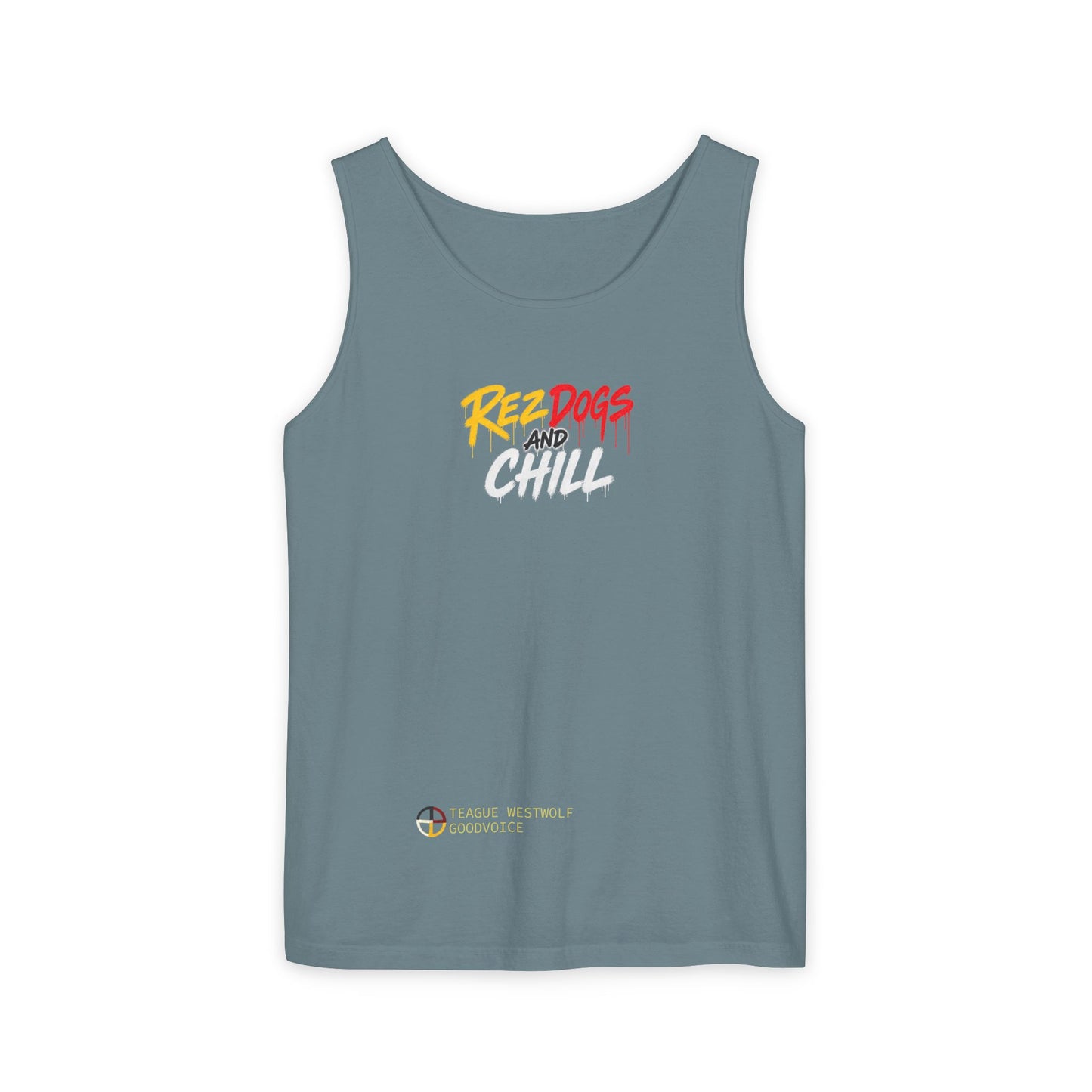 Tank Top — "Red Dogs and Chill" Retro Beach Vibe Sleeveless Tee