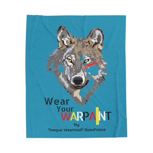 Wear Your WarPaint Wolf-Velveteen Plush Blanket