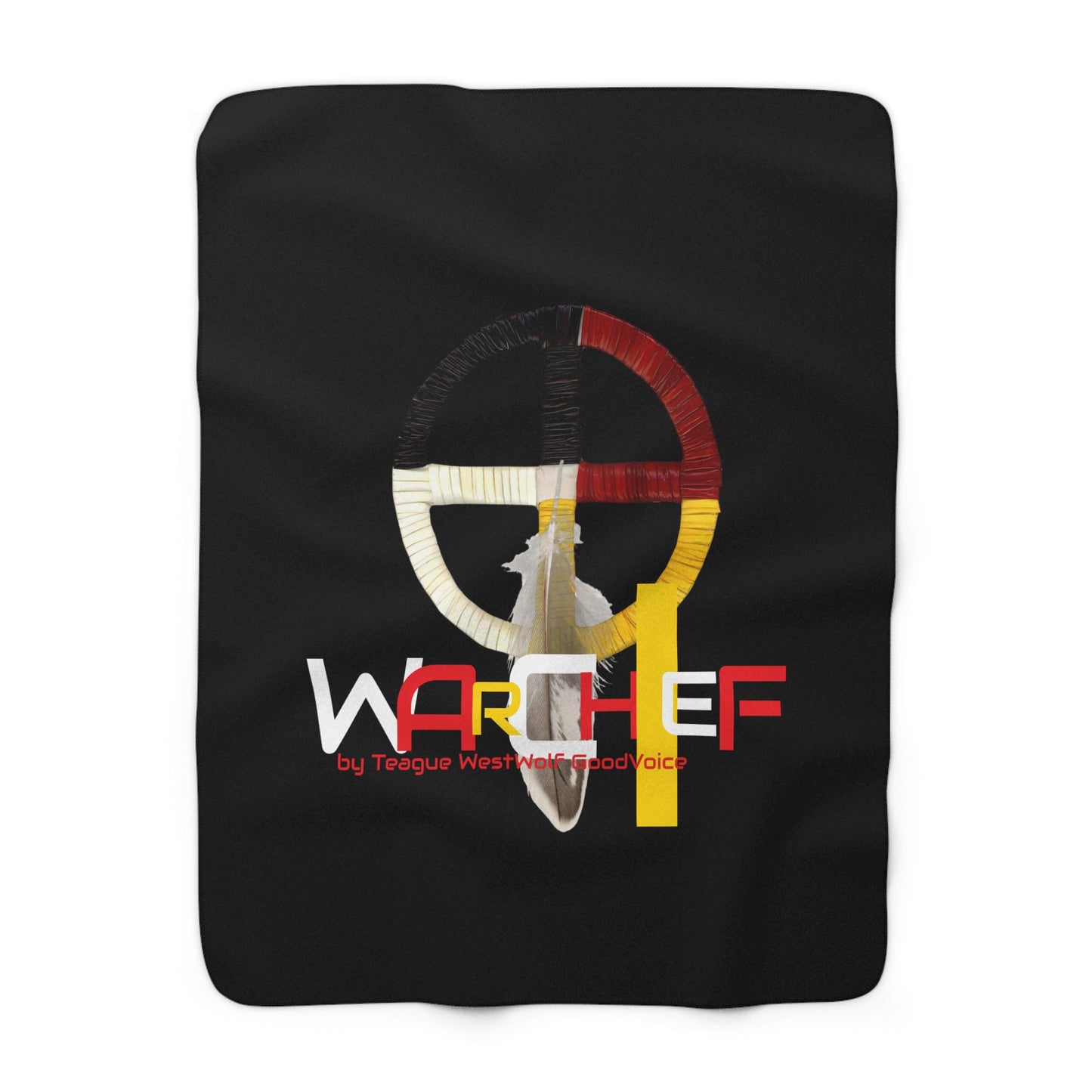 WarChief Sherpa Fleece Blanket — "Wear Your WarChief" Native Pride Design Teague WestWolf GoodVoice