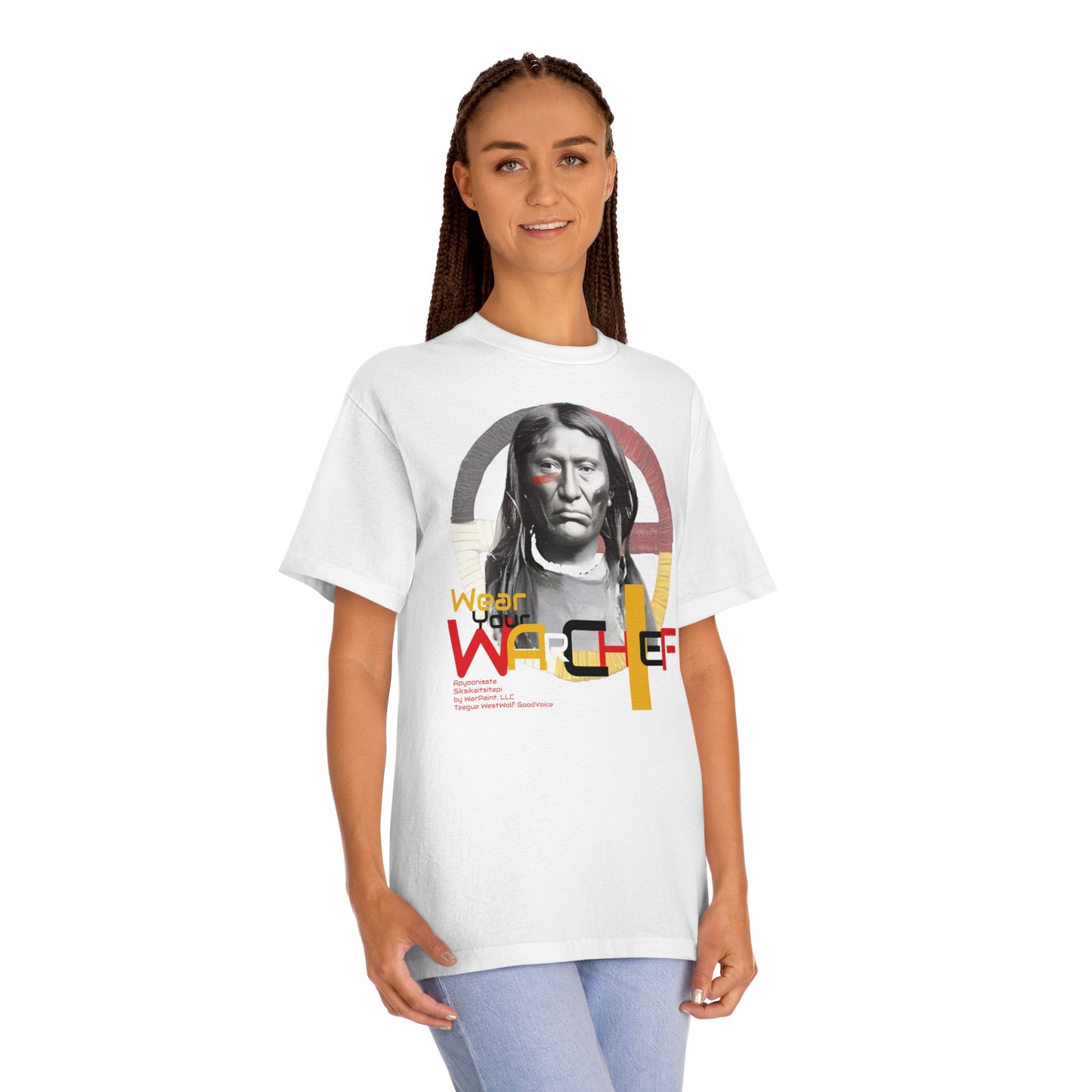 Wear Your WarChief - Chief White Calf - Blackfoot Confederacy - by Teague WestWolf GoodVoice - Unisex Classic Tee