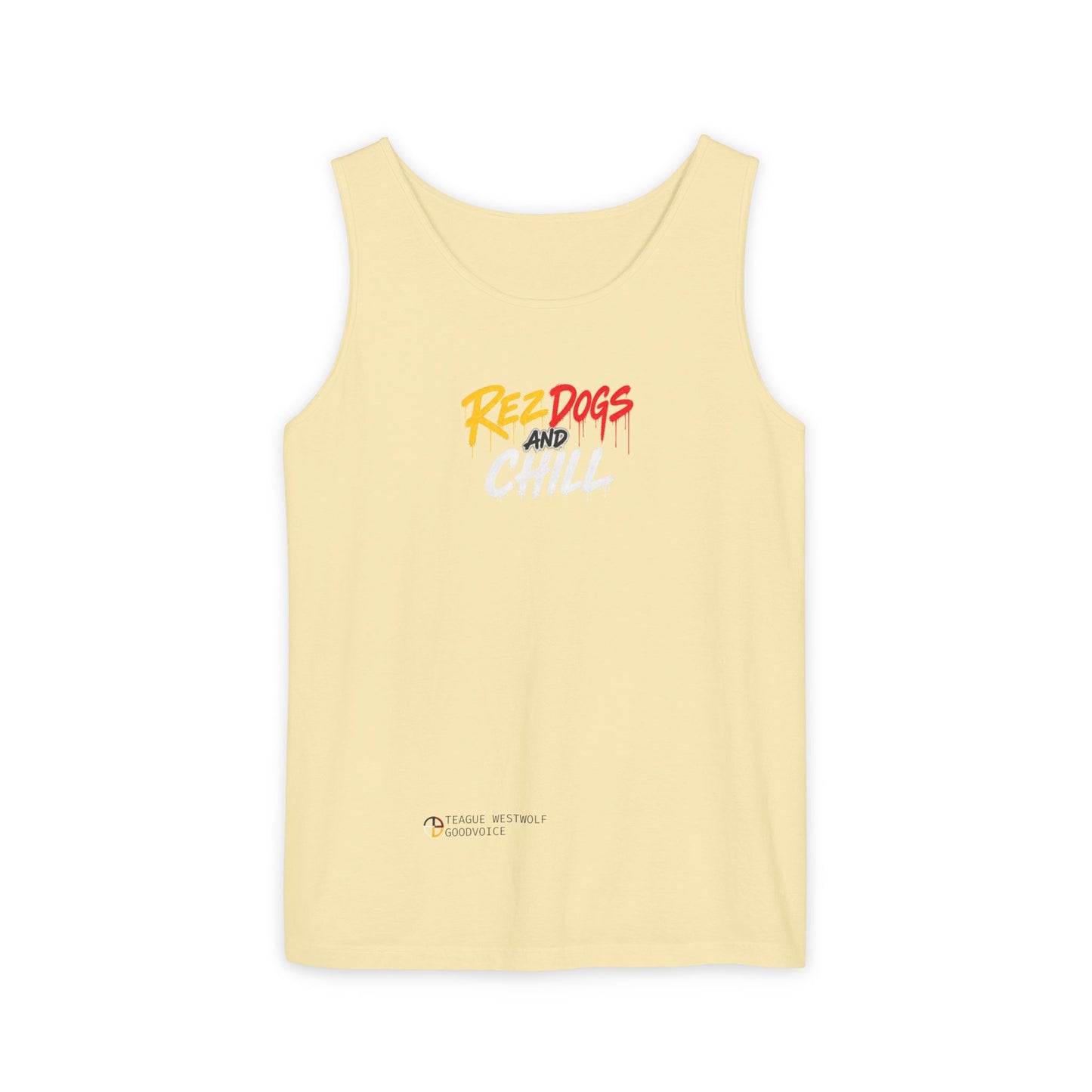 Tank Top — "Red Dogs and Chill" Retro Beach Vibe Sleeveless Tee
