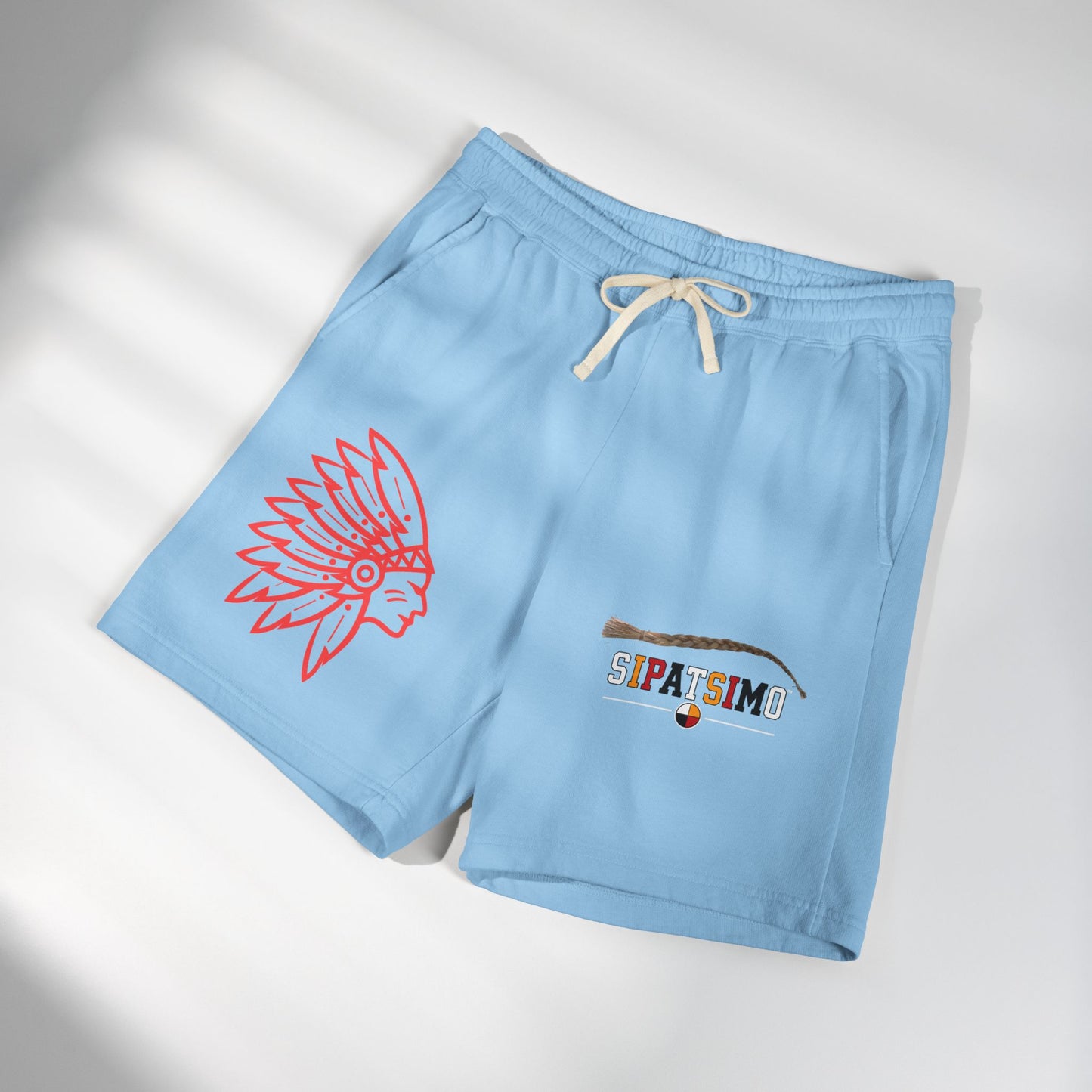 Retro 'SIPATSIMO' Graphic Lightweight Fleece Sweat Shorts