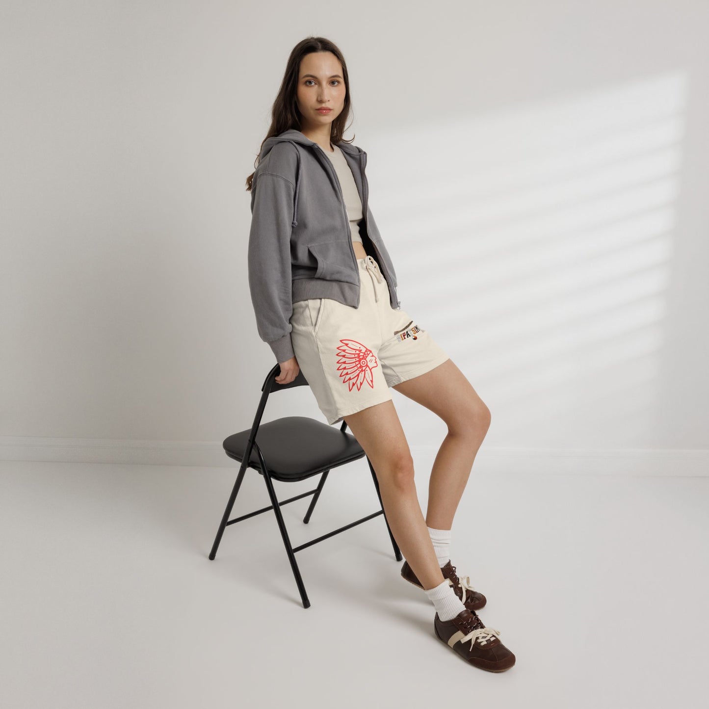 Retro 'SIPATSIMO' Graphic Lightweight Fleece Sweat Shorts