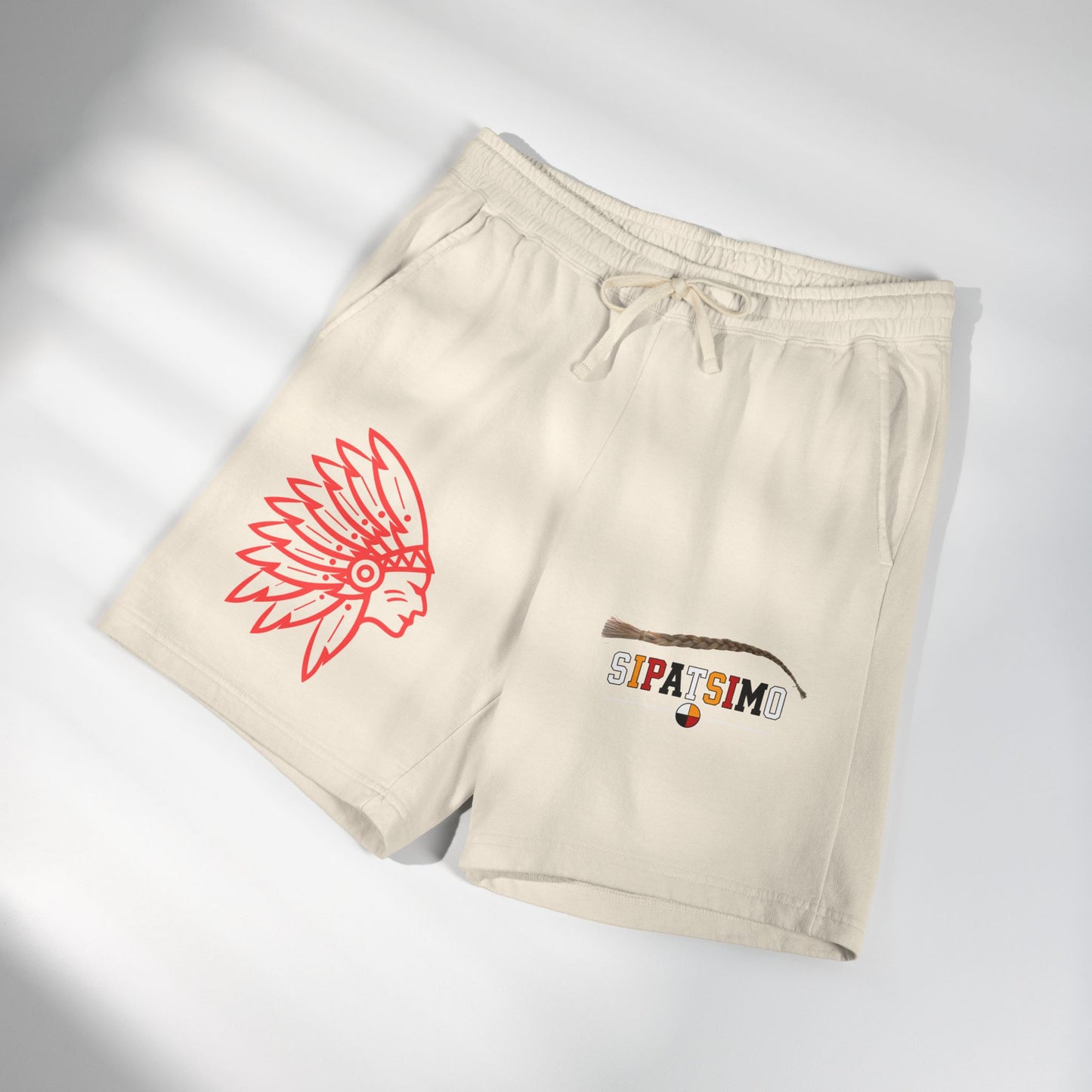 Retro 'SIPATSIMO' Graphic Lightweight Fleece Sweat Shorts