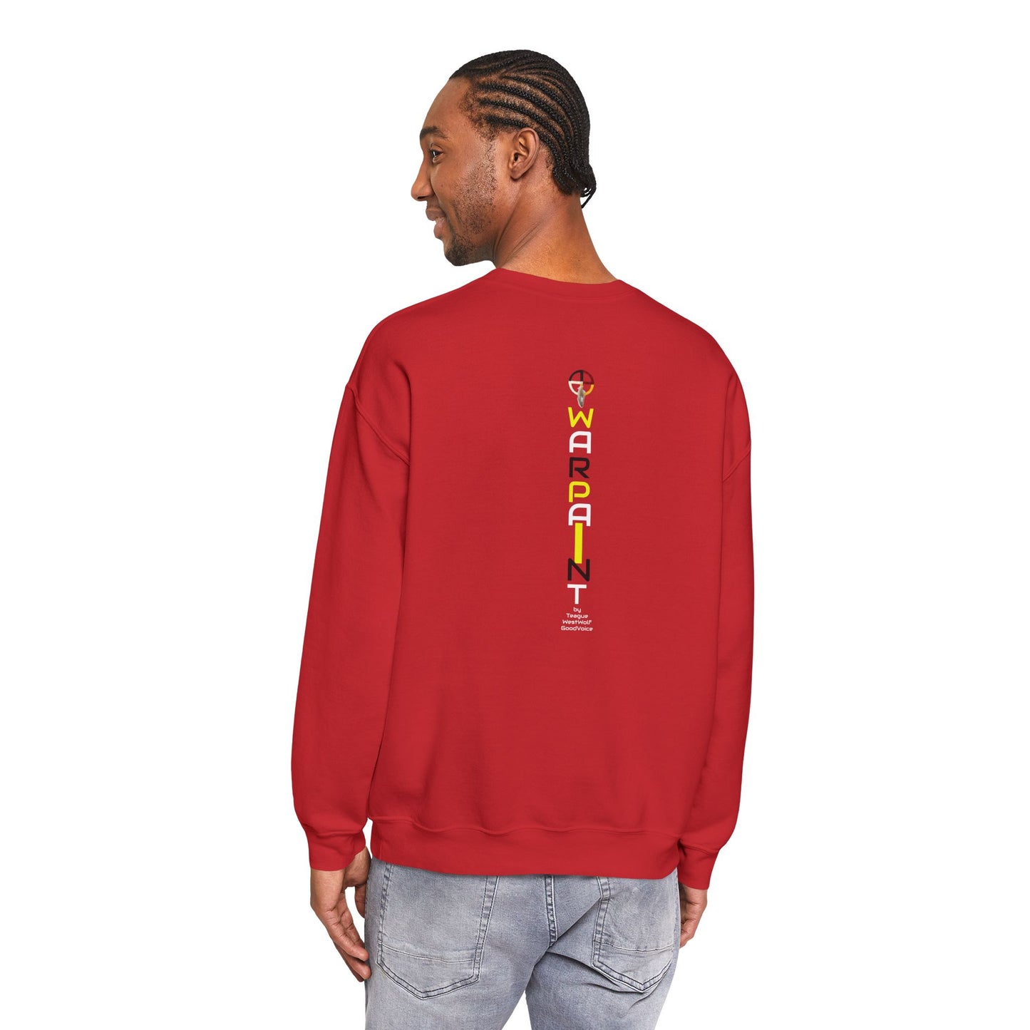 Native American Indigenous Made by Teague WestWolf GoodVoice (Blackfoot / Blackfeet) from Browning, Montana USA WarChief - Seasonal Seller Sweatshirt: Unisex, Heavy blend, Maximum profit