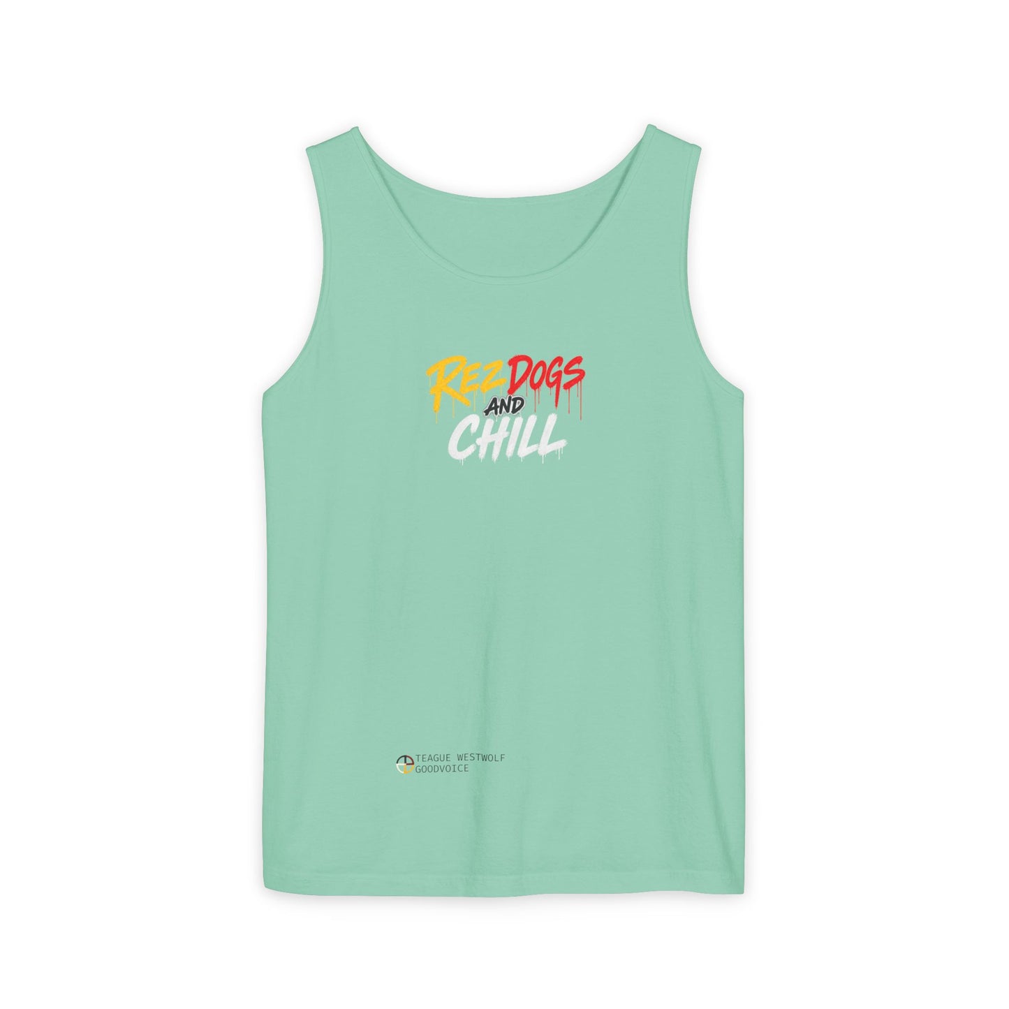Tank Top — "Red Dogs and Chill" Retro Beach Vibe Sleeveless Tee