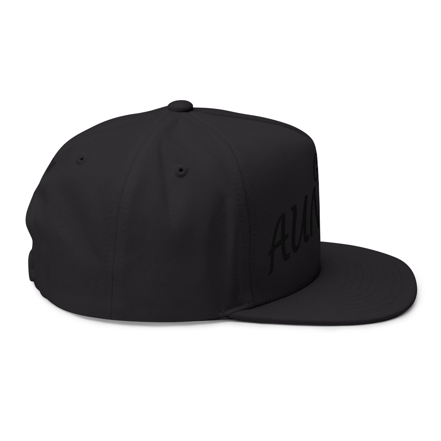 Flat Bill Cap — "Get Auntied" Embroidered Snapback Hat