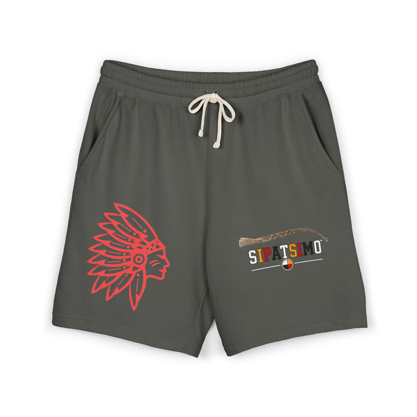 Retro 'SIPATSIMO' Graphic Lightweight Fleece Sweat Shorts