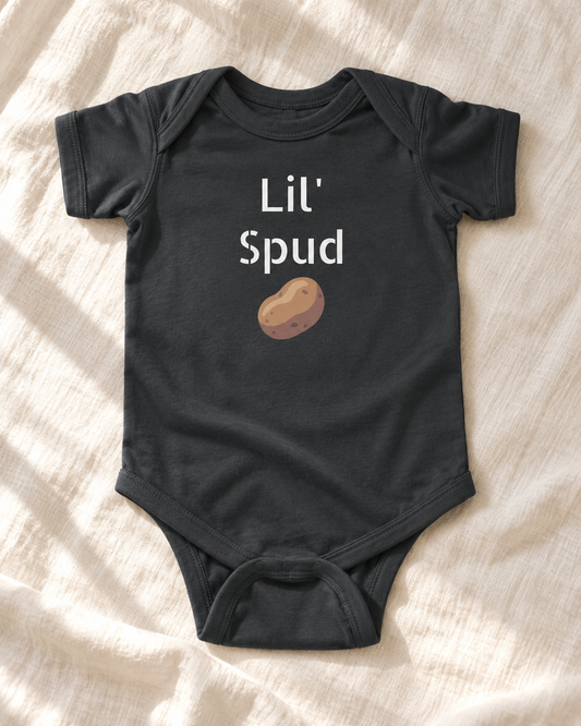 AI-generated lifestyle image of Lil' Spud - Infant Fine Jersey Bodysuit