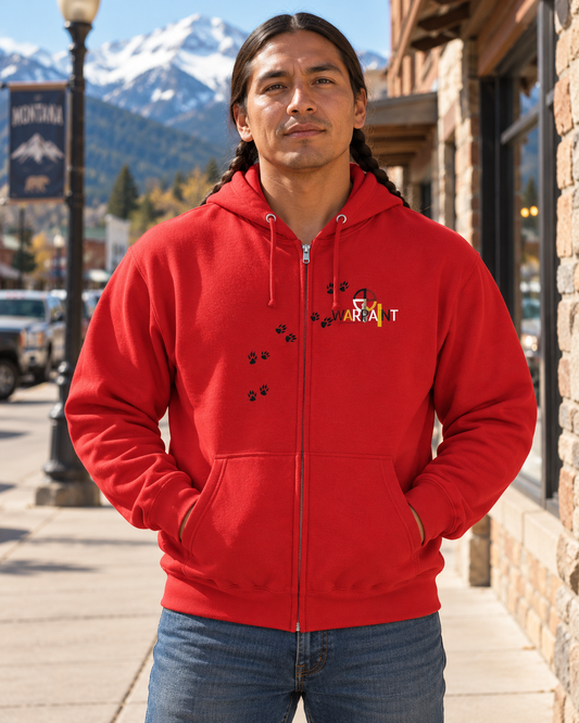 AI-generated lifestyle image of Vóóhéhéve (Morning Star) Aka Chief Dull Knife of the Notameohmésêhese (Northern Eaters) also known as Northern Cheyenne by the Government by Teague WestWolf GoodVoice (Amskapii Pikuni) - Unisex Zip Hoodie