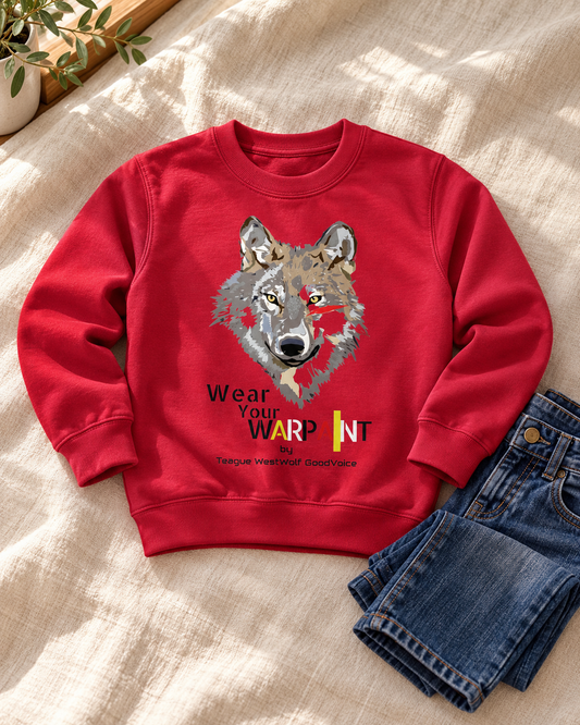AI-generated lifestyle image of Wear Your WarPaint-Kids Sweatshirt